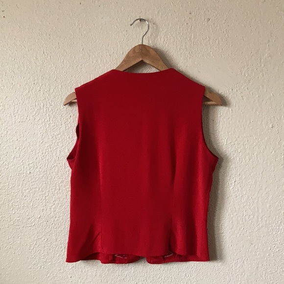 Vintage 90โs Silk Sleeveless Blouse Red Large - Picture 10 of 10